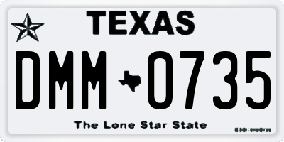 TX license plate DMM0735
