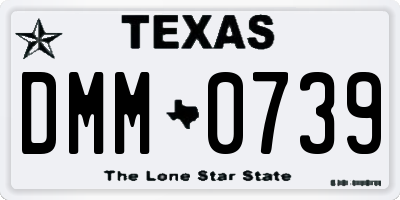 TX license plate DMM0739