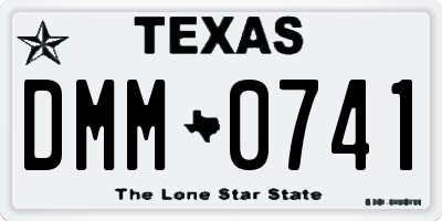 TX license plate DMM0741