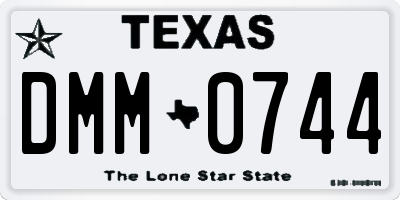 TX license plate DMM0744