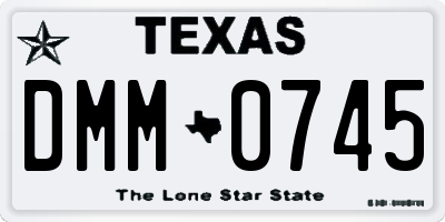 TX license plate DMM0745