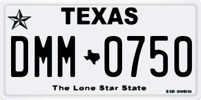 TX license plate DMM0750