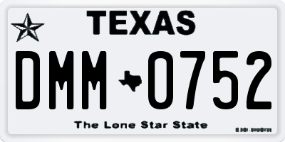 TX license plate DMM0752
