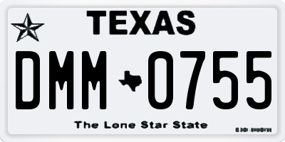 TX license plate DMM0755