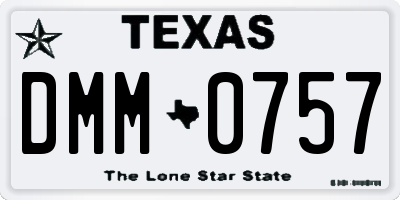 TX license plate DMM0757