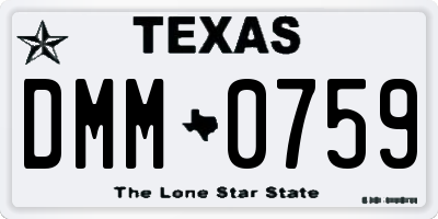 TX license plate DMM0759