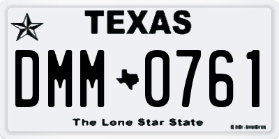 TX license plate DMM0761