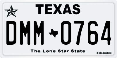 TX license plate DMM0764