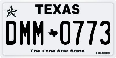 TX license plate DMM0773