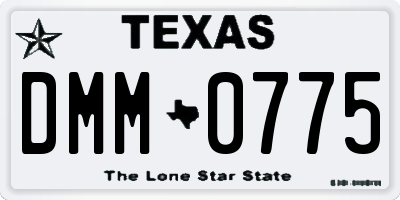 TX license plate DMM0775