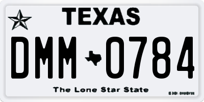 TX license plate DMM0784