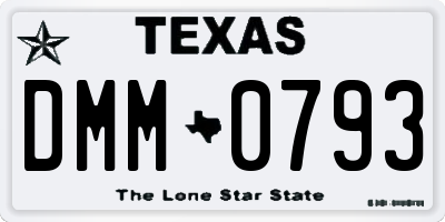 TX license plate DMM0793