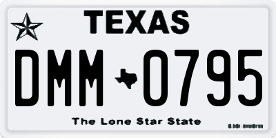 TX license plate DMM0795