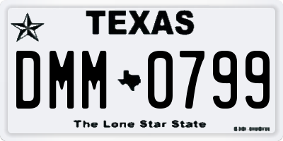 TX license plate DMM0799