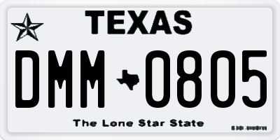 TX license plate DMM0805