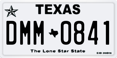 TX license plate DMM0841