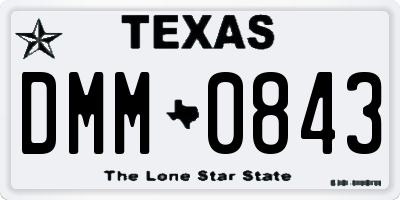 TX license plate DMM0843