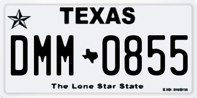 TX license plate DMM0855