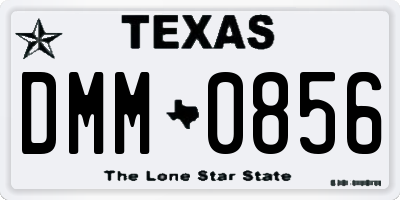TX license plate DMM0856
