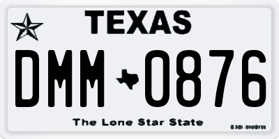 TX license plate DMM0876