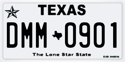 TX license plate DMM0901