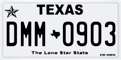 TX license plate DMM0903