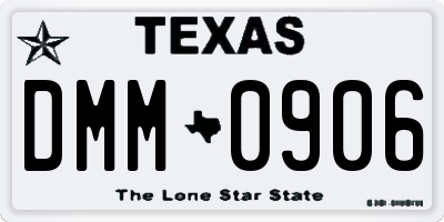 TX license plate DMM0906