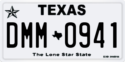 TX license plate DMM0941