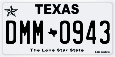 TX license plate DMM0943