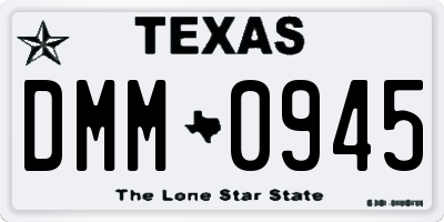 TX license plate DMM0945
