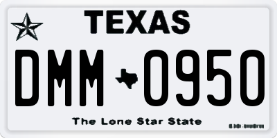 TX license plate DMM0950