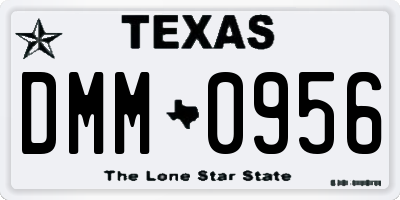 TX license plate DMM0956