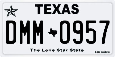 TX license plate DMM0957