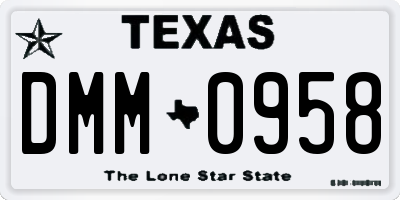TX license plate DMM0958