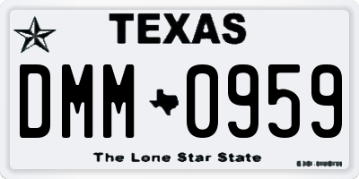 TX license plate DMM0959