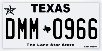 TX license plate DMM0966