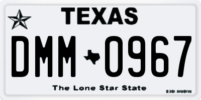 TX license plate DMM0967