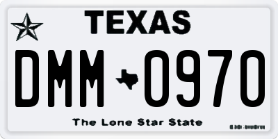 TX license plate DMM0970