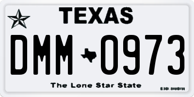 TX license plate DMM0973