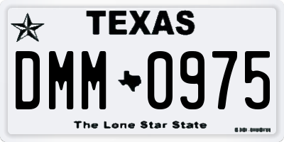 TX license plate DMM0975