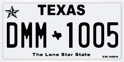 TX license plate DMM1005