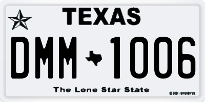 TX license plate DMM1006