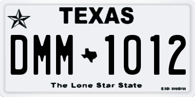 TX license plate DMM1012
