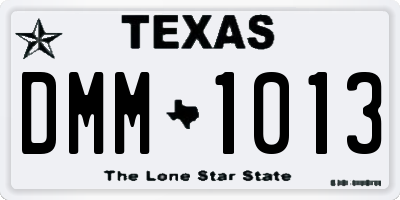 TX license plate DMM1013