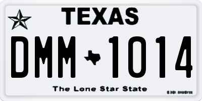 TX license plate DMM1014