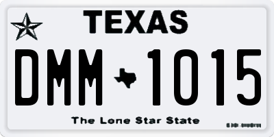 TX license plate DMM1015