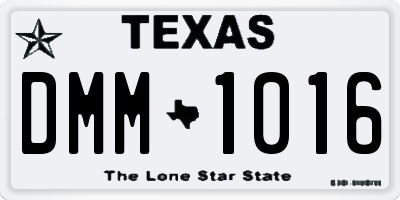 TX license plate DMM1016