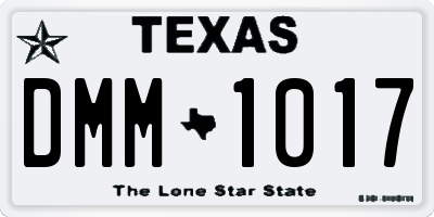 TX license plate DMM1017