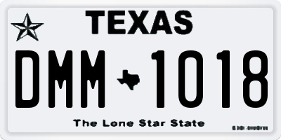 TX license plate DMM1018