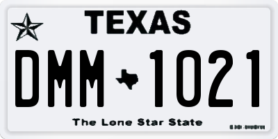 TX license plate DMM1021